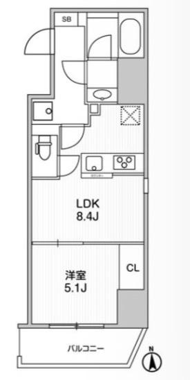 オルタナ文京湯島(1LDK/1階)の間取り写真