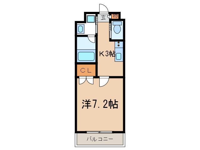 ラウンドマンションVII(1K/2階)の間取り写真