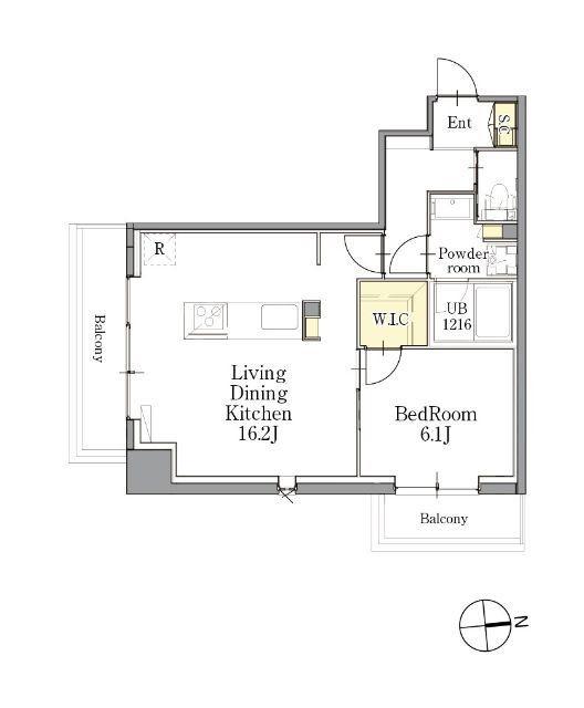 CLASSEUM仙台新寺通(1LDK/12階)の間取り写真