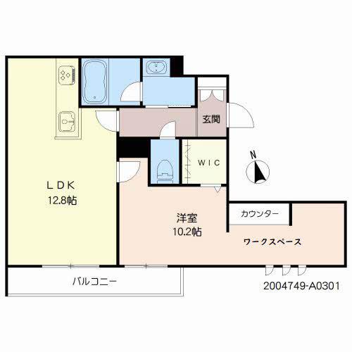 シャーメゾン藤崎宮(1LDK/2階)の間取り写真