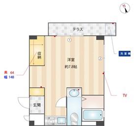 KYビルA(1K/1階)の間取り写真