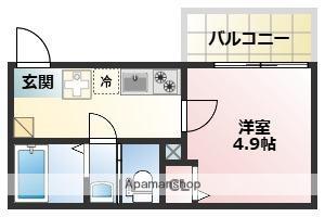 リアル綱島パークテラスB棟(1K/2階)の間取り写真