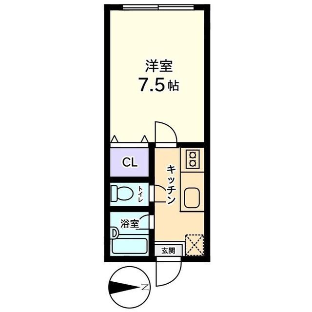 信開セルーラ白江ウエスト(1K/2階)の間取り写真