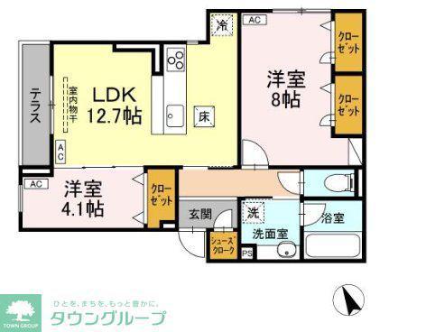 CASA DE MANA 吉祥寺 1(2LDK/2階)の間取り写真