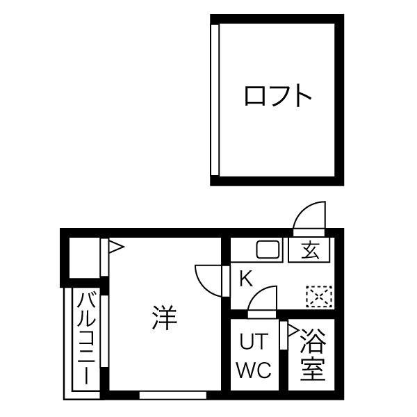 メゾン・オードリー(1SK/1階)の間取り写真
