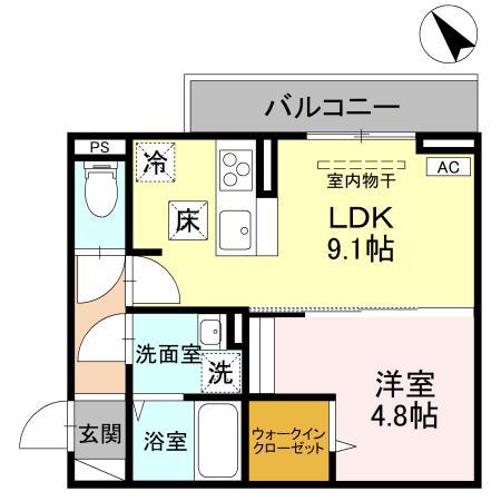 CLASSEUM幸西IV 206(1LDK/2階)の間取り写真