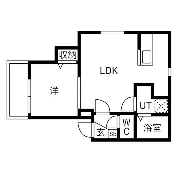 LA VITA二日市駅前VII(1LDK/3階)の間取り写真