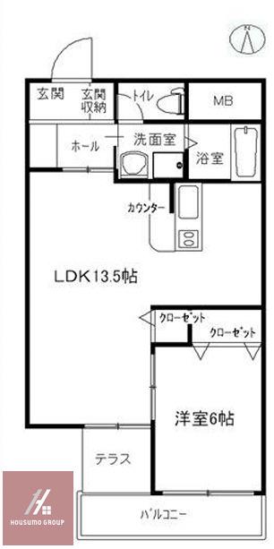 アルミV番館(1LDK/1階)の間取り写真