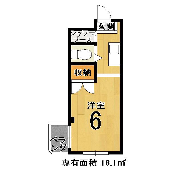 CITY HOUSE小山(1K/2階)の間取り写真