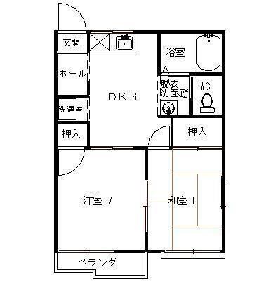 レイクタウン(2DK/1階)の間取り写真