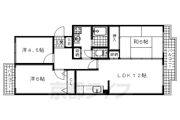 ハイランドヒル一里山(3LDK/1階)の間取り写真
