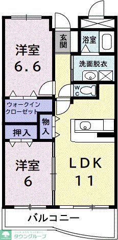 アンナ・ミーナ130ヒルズ(2LDK/4階)の間取り写真