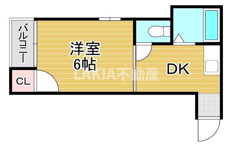 リバティ都島(1DK/4階)の間取り写真