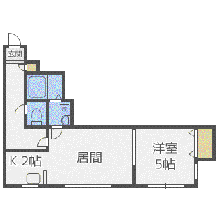 グランメゾンノース(1LDK/2階)の間取り写真