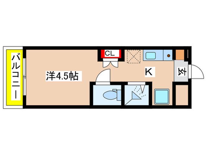 クライアント百合ヶ丘(1K/2階)の間取り写真
