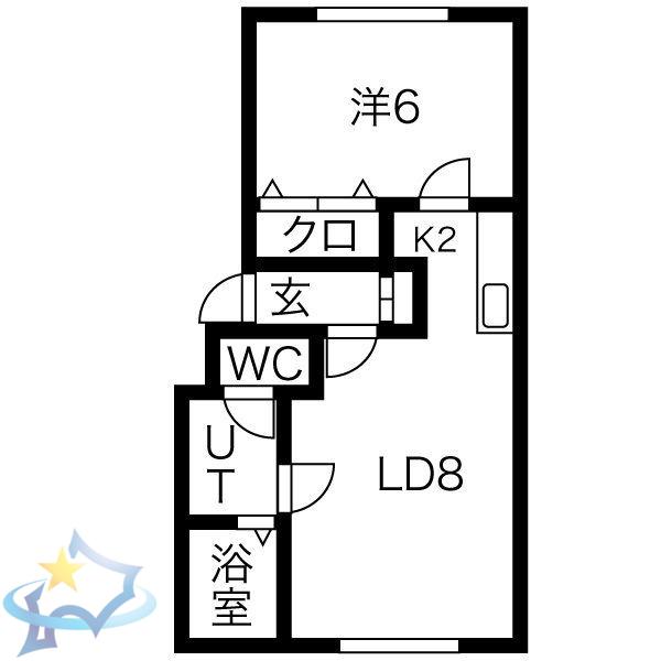 LOUANGE(1LDK/3階)の間取り写真