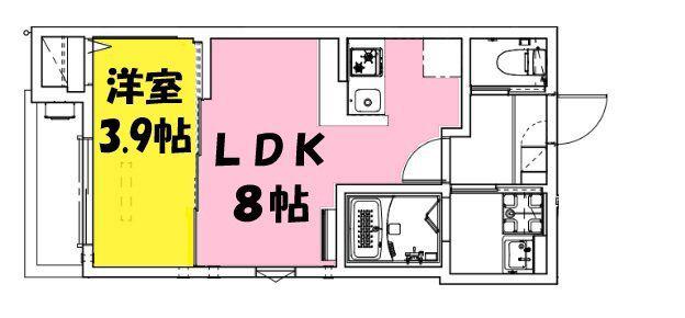 ILE DE LA MAIN ELEVEE HIGASHIURAWA(1LDK/1階)の間取り写真