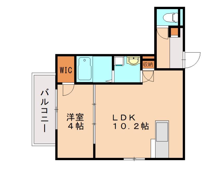 カトレア春日西(1LDK/3階)の間取り写真