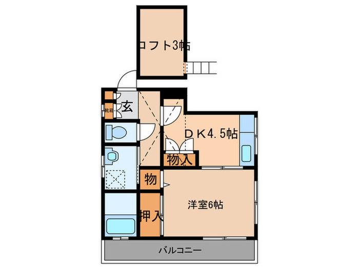 フラワーハイツ(1DK/2階)の間取り写真