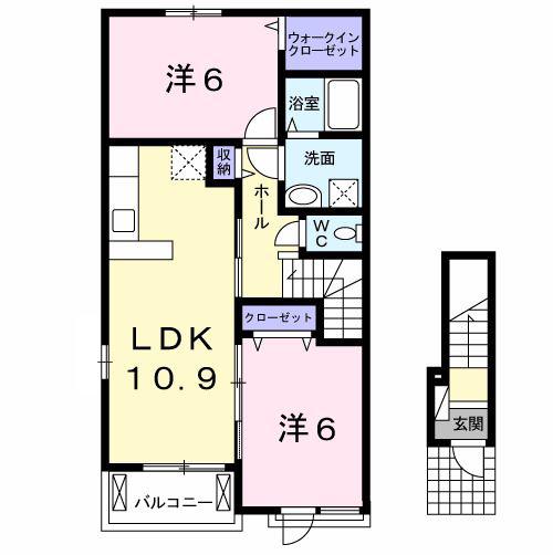 グレイス(2LDK/2階)の間取り写真