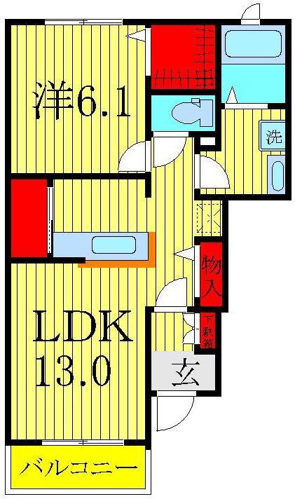 アルトゥーラI(1LDK/1階)の間取り写真