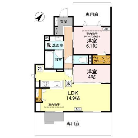 モナ・シエロ(2LDK/1階)の間取り写真