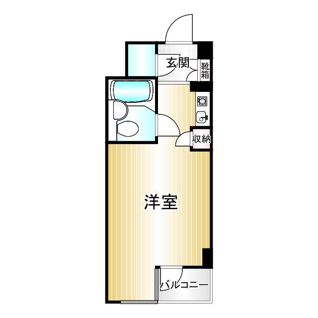 コスモシティ市ヶ谷(ワンルーム/1階)の間取り写真