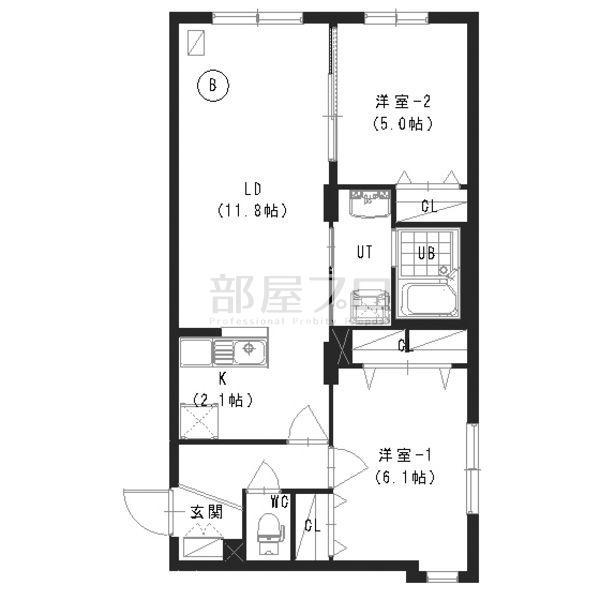 プレシェルト澄川(2LDK/3階)の間取り写真
