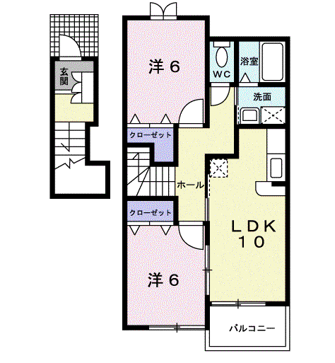 ラッフィナート(2LDK/2階)の間取り写真