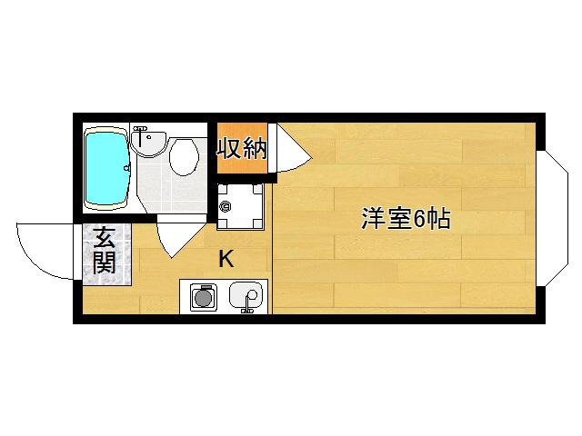 シャトルミスズ(1K/2階)の間取り写真