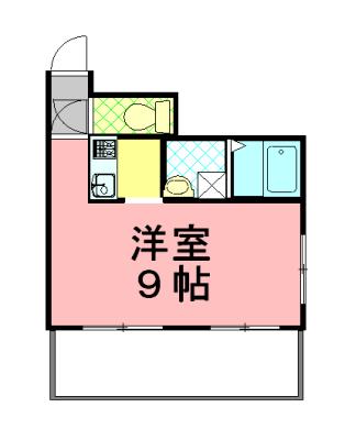 御幸パークマンション(1K/1階)の間取り写真
