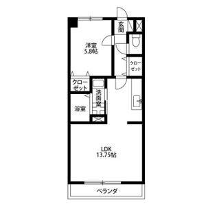 アンプルール ベトン J・T(1LDK/4階)の間取り写真