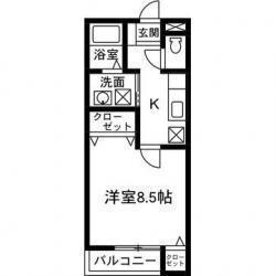 WILL壱番館(1K/2階)の間取り写真