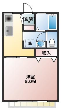 サンパークアドII(1K/1階)の間取り写真