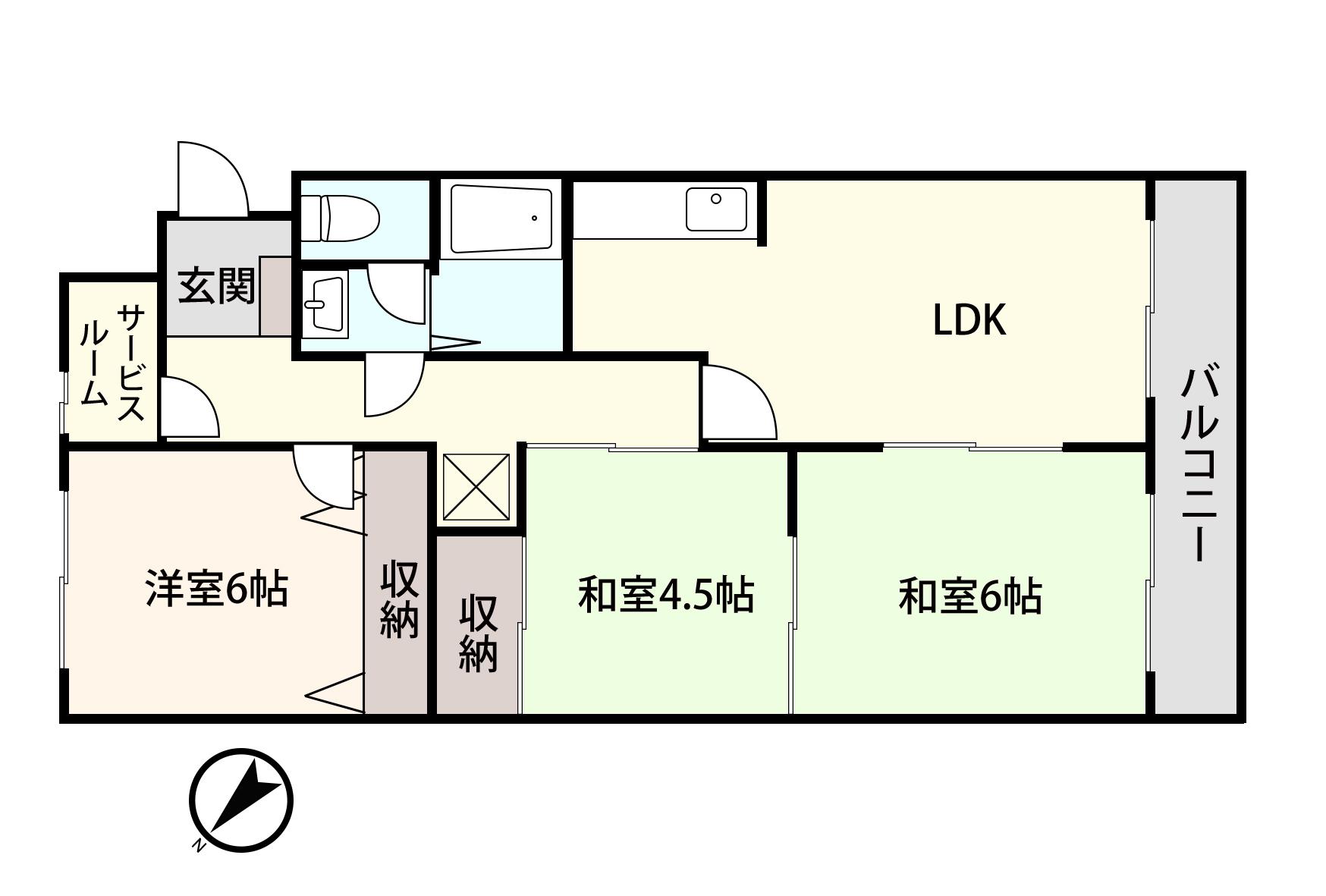 アシスト第2浜松マンション(3SLDK/2階)の間取り写真