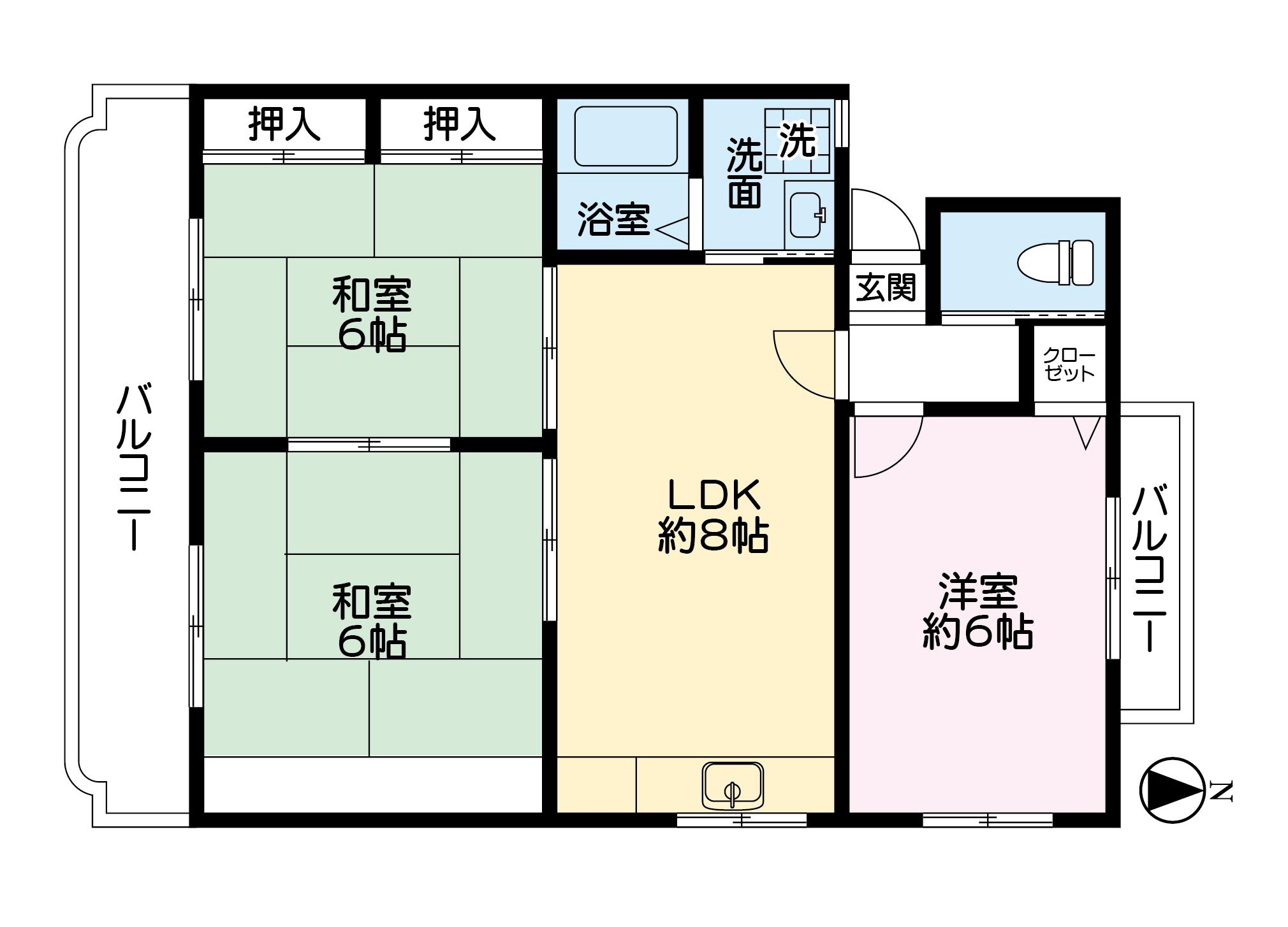 パールレジデンス(3LDK/3階)の間取り写真