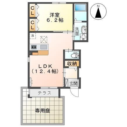 アリディファルコI(1LDK/1階)の間取り写真