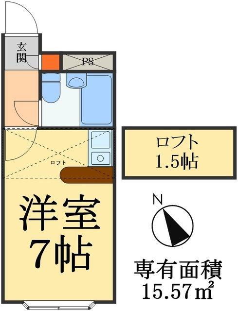 ベルピア常盤平11-5(ワンルーム/2階)の間取り写真
