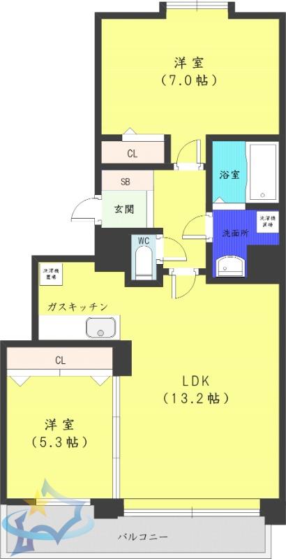 サエラ115(2LDK/10階)の間取り写真