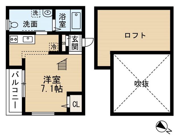 MARINSTUDIO和白(1K/1階)の間取り写真