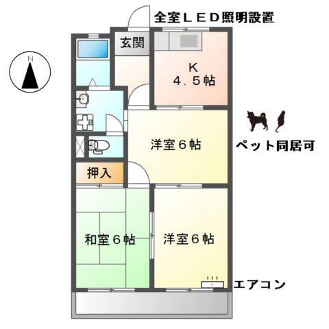 EUROPEANTAKISEI(3K/3階)の間取り写真