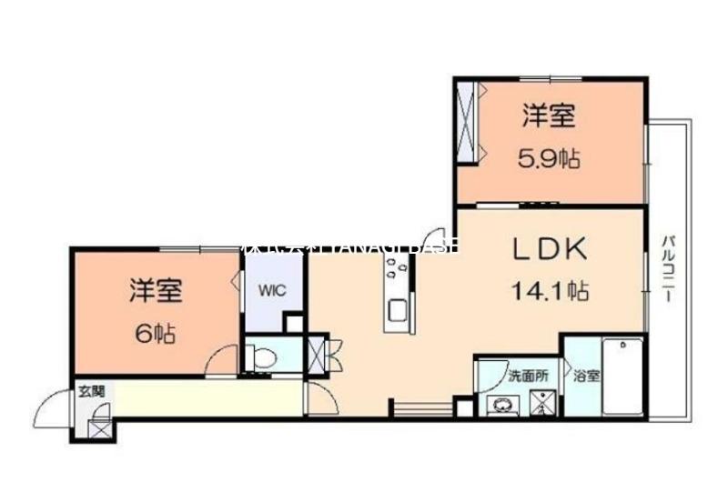 フレイス桜が岡(2LDK/2階)の間取り写真