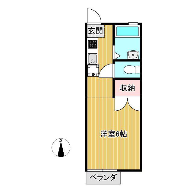 メゾンデスポアール(1K/2階)の間取り写真