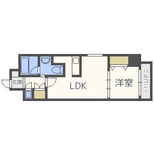 アーデン京町堀イースト(1LDK/13階)の間取り写真