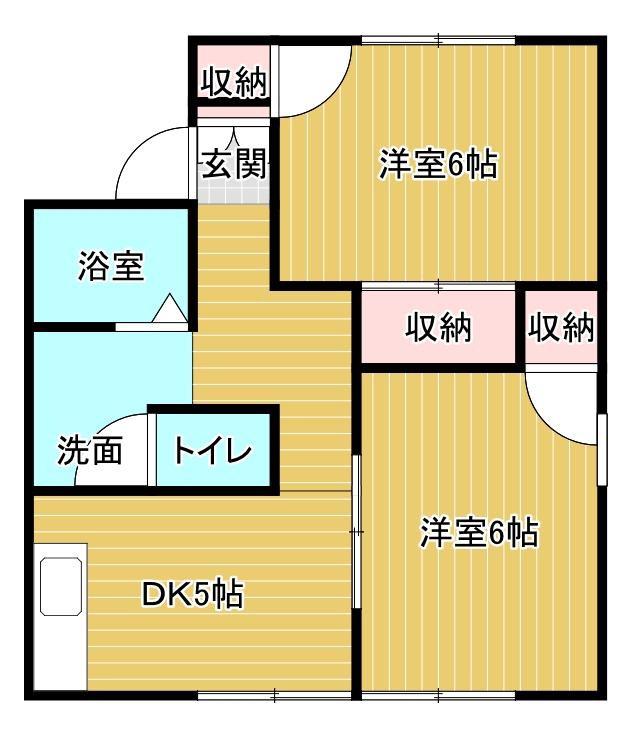 サンベール(2DK/1階)の間取り写真