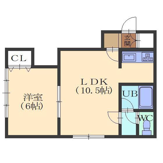 ルミエール昭和(1LDK/2階)の間取り写真