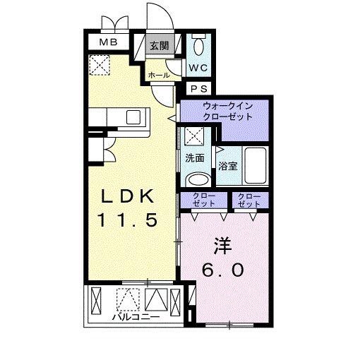 アンジェ アルカン シエル(1LDK/3階)の間取り写真