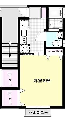 メイプル運河(1K/2階)の間取り写真