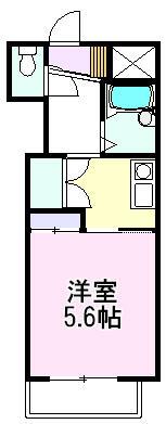 メルベイユ北上II(1K/4階)の間取り写真