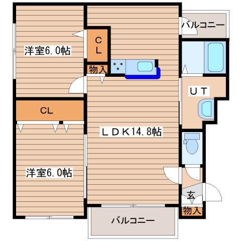 SPINA TREE(2LDK/4階)の間取り写真